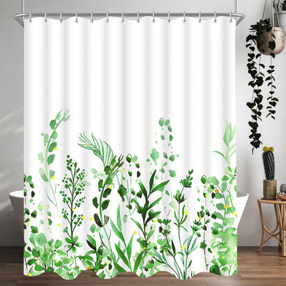 Duschvorhang Blumen Blätter 220x200cm Antischimmel Textil Wasserdicht