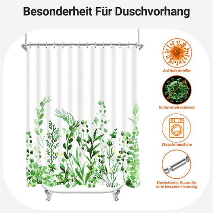 Duschvorhang Blumen Blätter 220x200cm Antischimmel Textil Wasserdicht