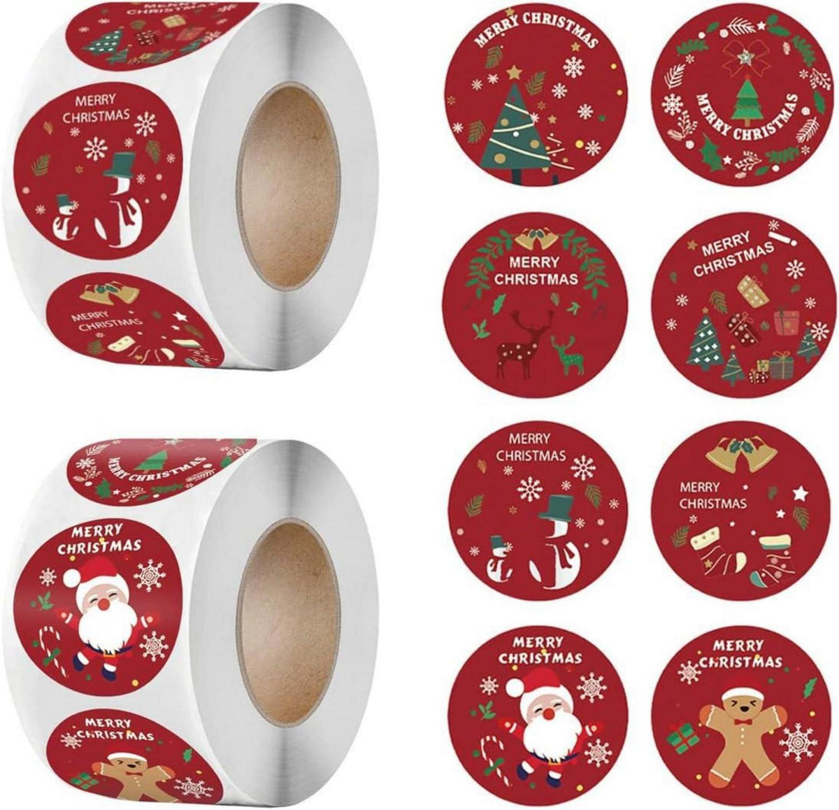 1000 Weihnachtsaufkleber Rund Geschenkaufkleber Weihnachten 1.5inch