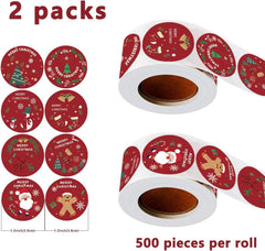 1000 Weihnachtsaufkleber Rund Geschenkaufkleber Weihnachten