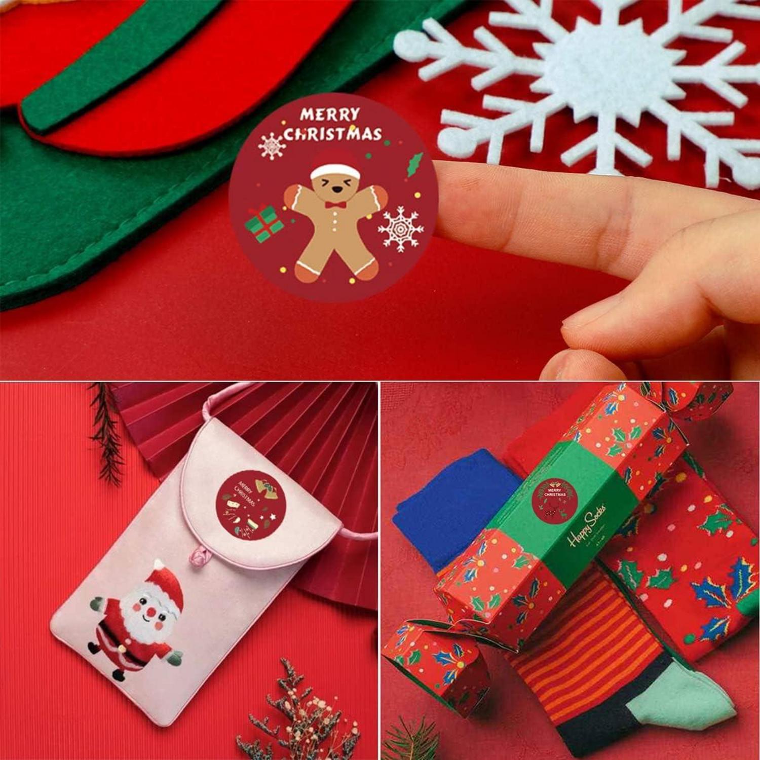 1000 Weihnachtsaufkleber Rund Geschenk Weihnachten 1.5 Zoll Festtagsdeko
