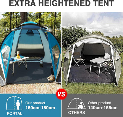 Portal Zelt XL für 3-4 Personen Wasserdicht Camping Kuppelzelt