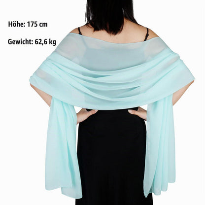 Chiffon Schal Damen leicht weich für Abendkleider Hochzeit Braut Light Blue