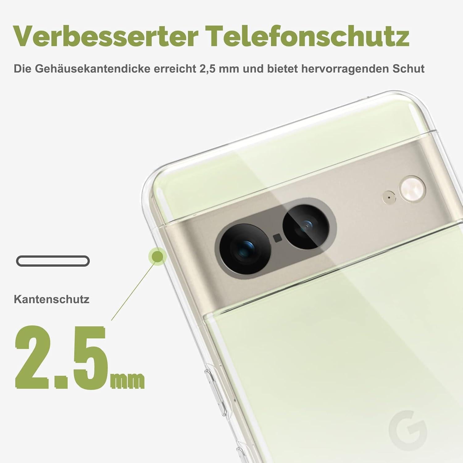 Transparente TPU Handyhülle für Google Pixel 7 - Anti-Gelb, Stoßfest - Slim