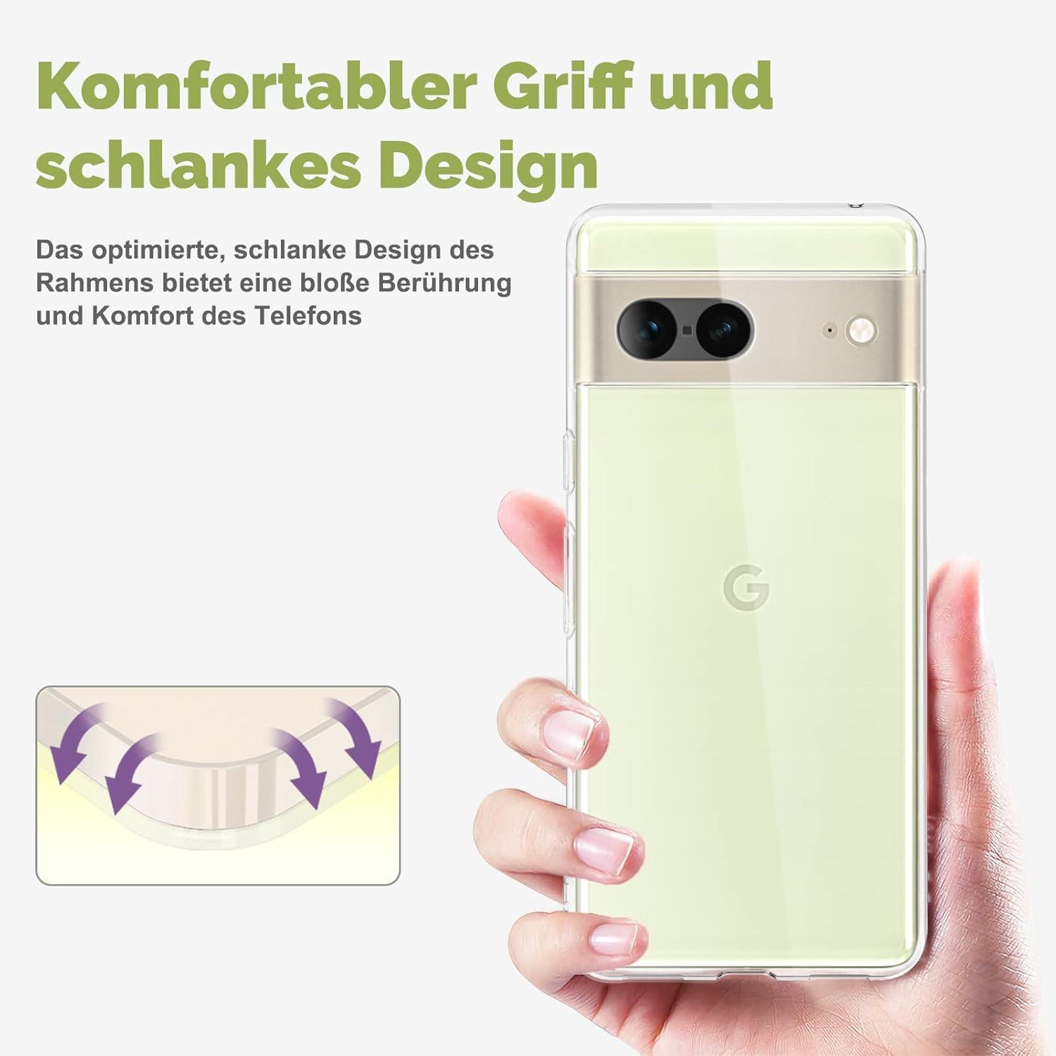 Google Pixel 7 Hülle 6.3'' Transparent TPU Schutzhülle Anti-Gelb Ultra
