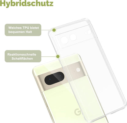 Transparente TPU Handyhülle für Google Pixel 7 - Anti-Gelb, Stoßfest - Slim