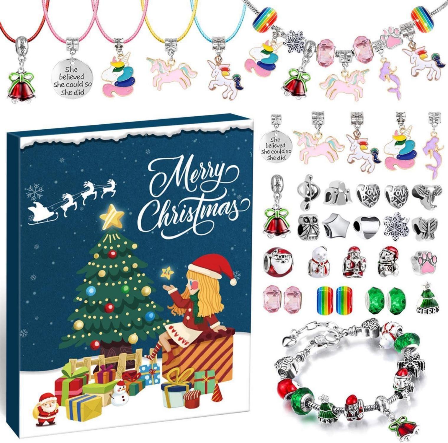 Adventskalender Schmuck Mädchen 2024 DIY Weihnachtskalender 24 tolle