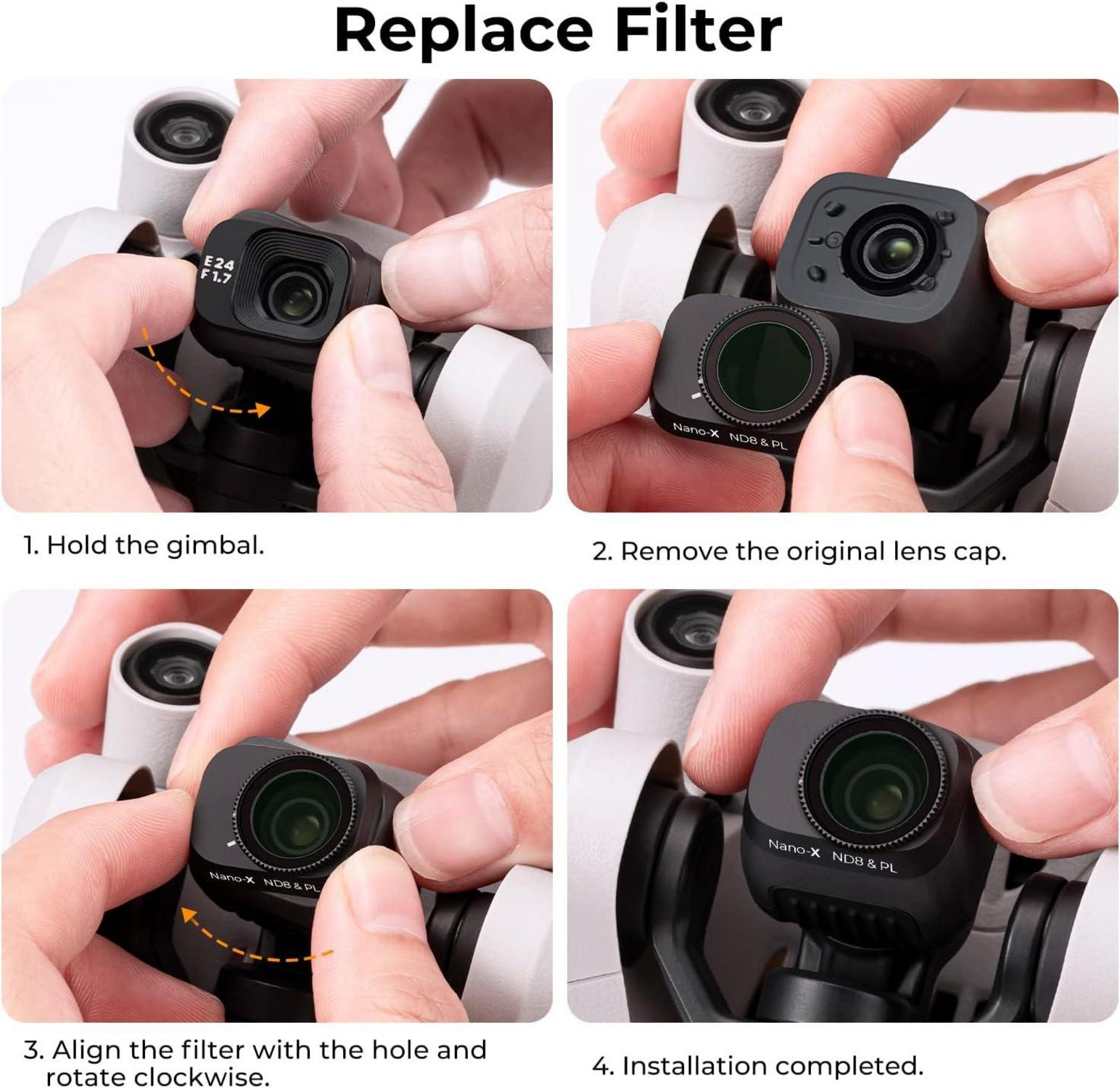 Mini 3 Pro Polfilter CPL Filter für Gimbal, schwarz, leicht, hochwertige
