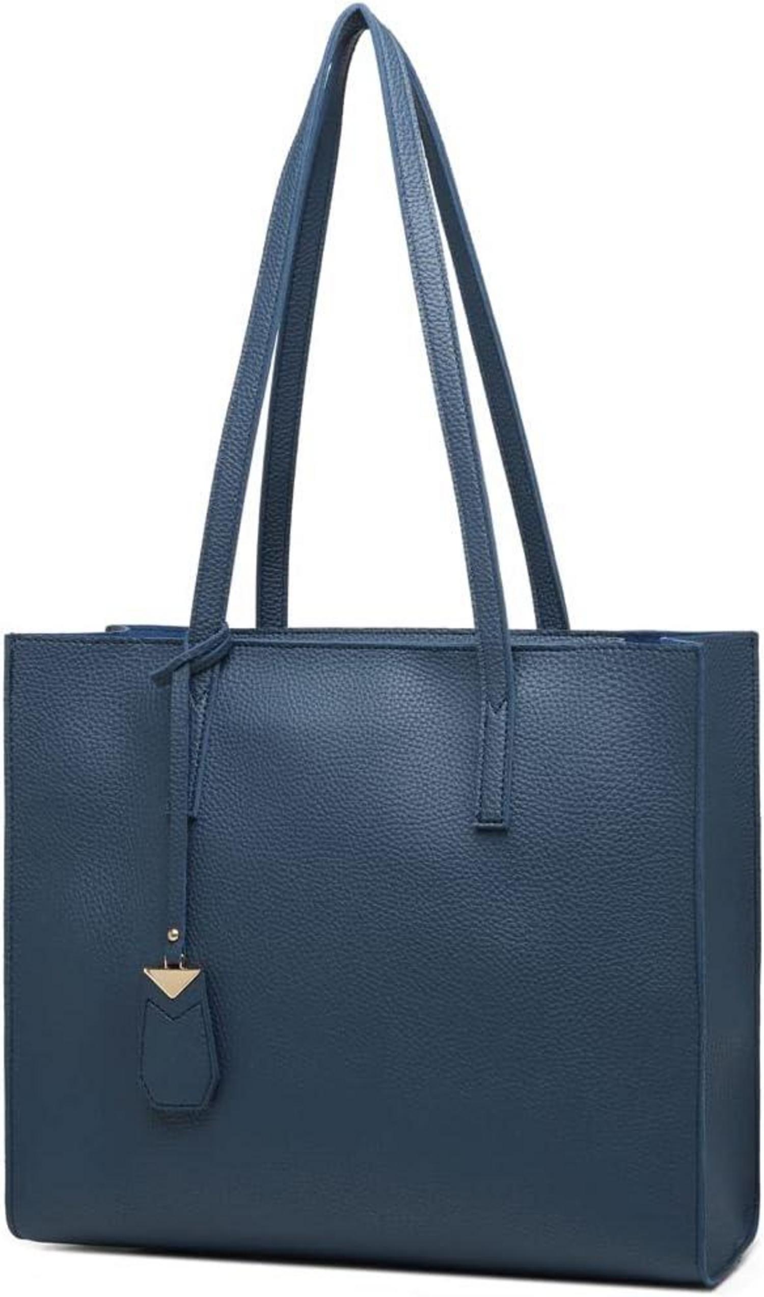 Große Damen Handtasche Schultertasche Kunstleder Blau