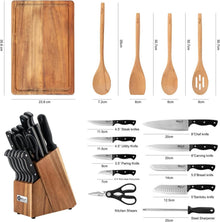 Holz Messer Set Küche Edelstahl 16 Pcs Utensil Set