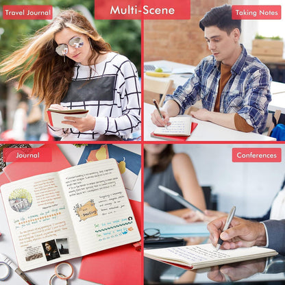 8er Set A5 Linierte Notizbücher Rot – Reisetagebuch & Schulbedarf
