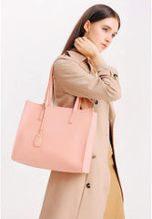 Große Damen Handtasche Rosa Shopper mit Reißverschluss