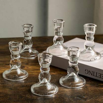 Glas Kerzenhalter Stabkerzen 20er Set klar elegant Hochzeit