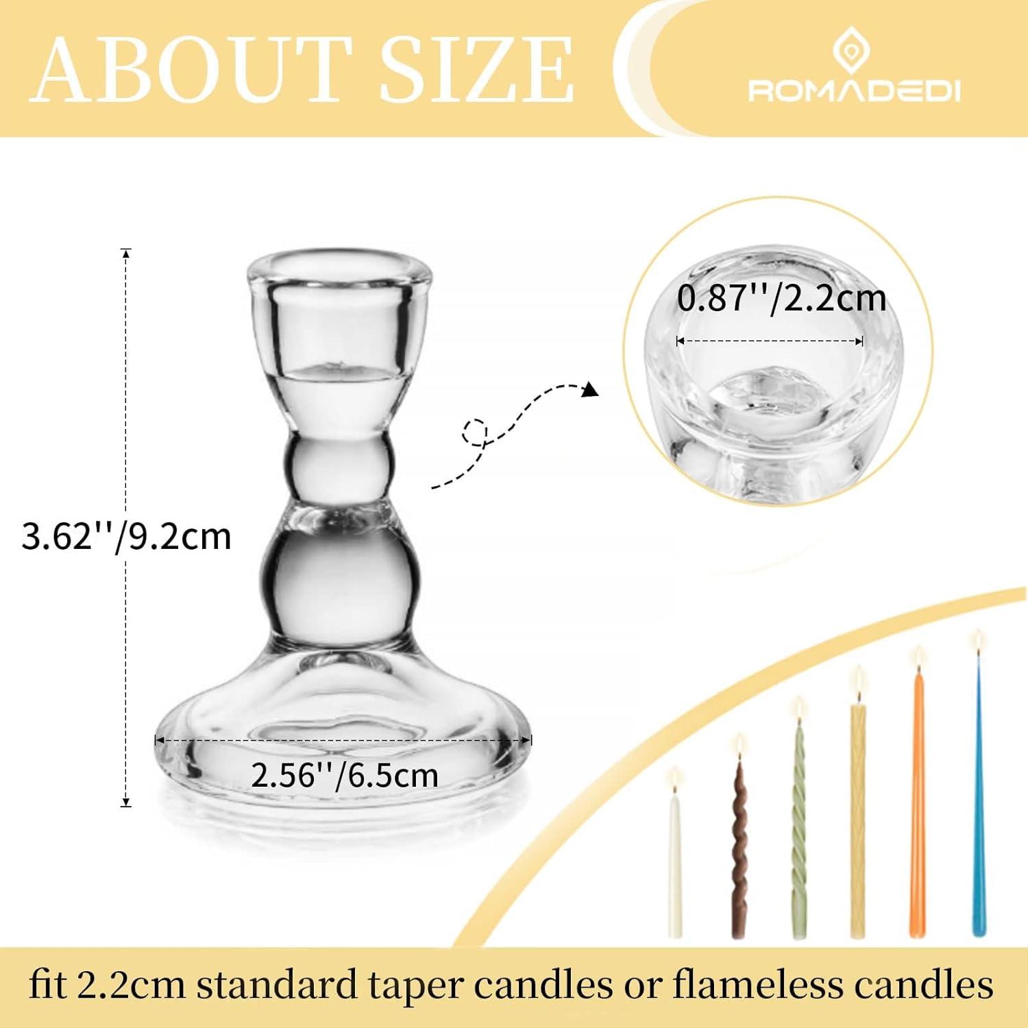 Glas Kerzenhalter Stabkerzen 20 Stück klar elegant Hochzeit