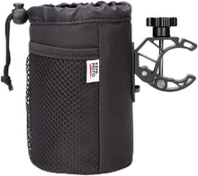 Fahrrad Flaschenhalter Oxford-Stoff Schwarz mit Netztasche für