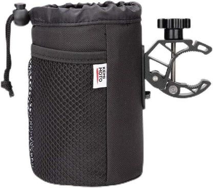 Fahrrad Flaschenhalter Oxford-Stoff Schwarz mit Netztasche für