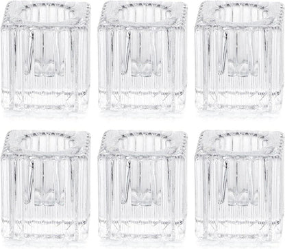 6er Set Glas Kerzenhalter für Stabkerzen Weihnachten Hochzeit Modern