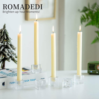6er Set Glas Kerzenhalter für Stabkerzen Weihnachten Hochzeit Modern