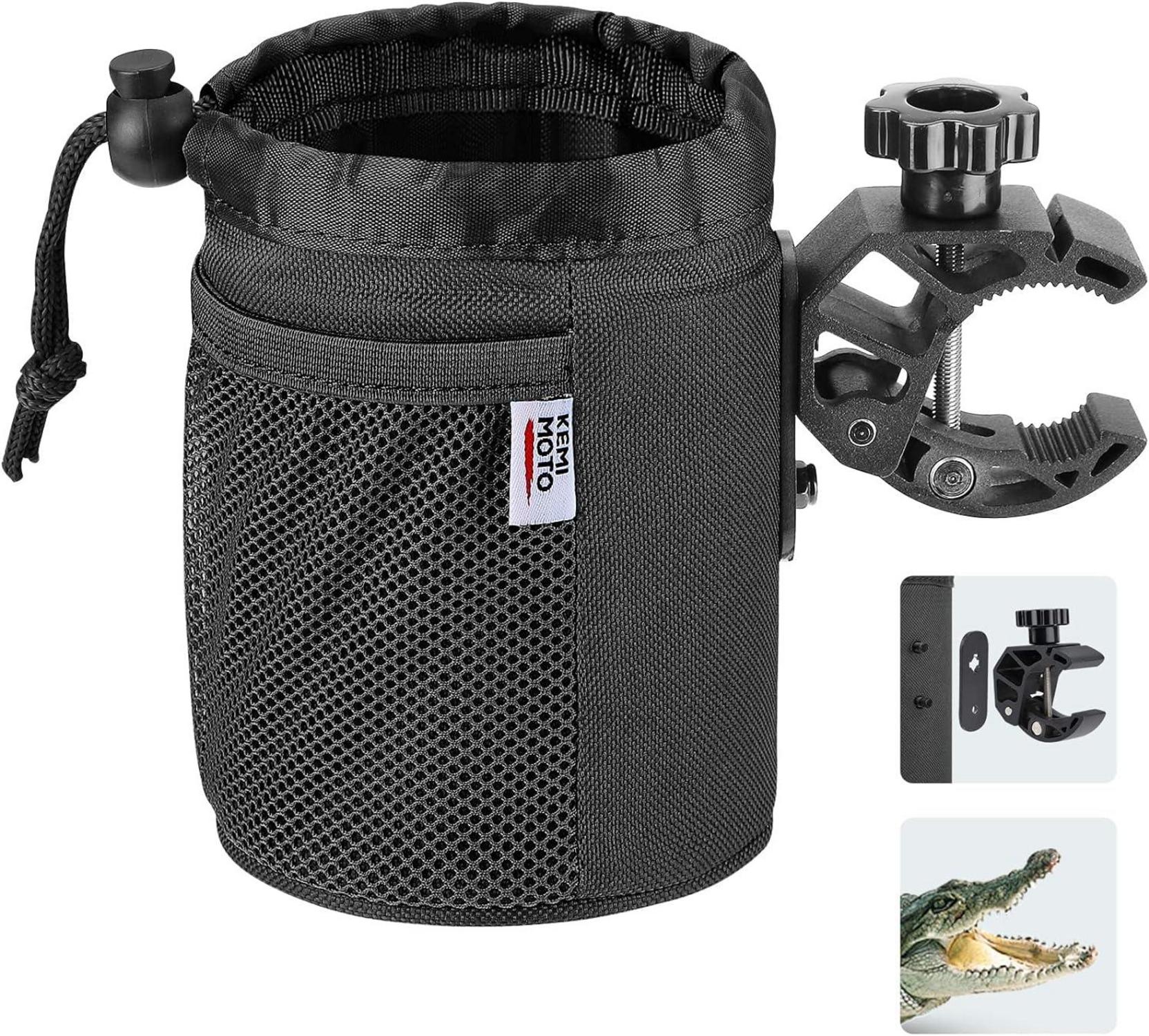 Fahrrad Flaschenhalter Oxford-Stoff mit Netztasche Schwarz