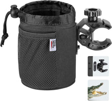 Fahrrad Flaschenhalter Oxford-Stoff mit Netztasche Schwarz