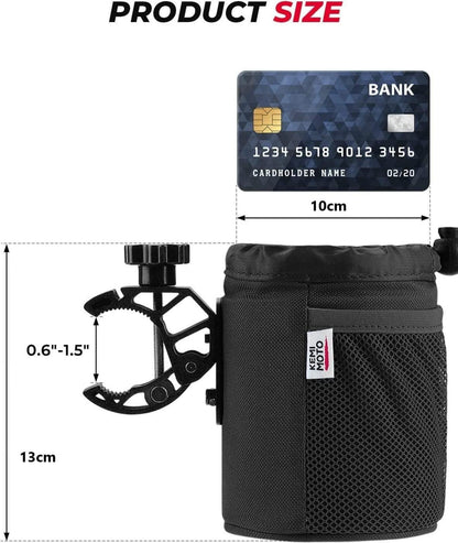 Fahrrad Flaschenhalter Getränkehalter Oxford-Stoff mit Netztasche Schwarz