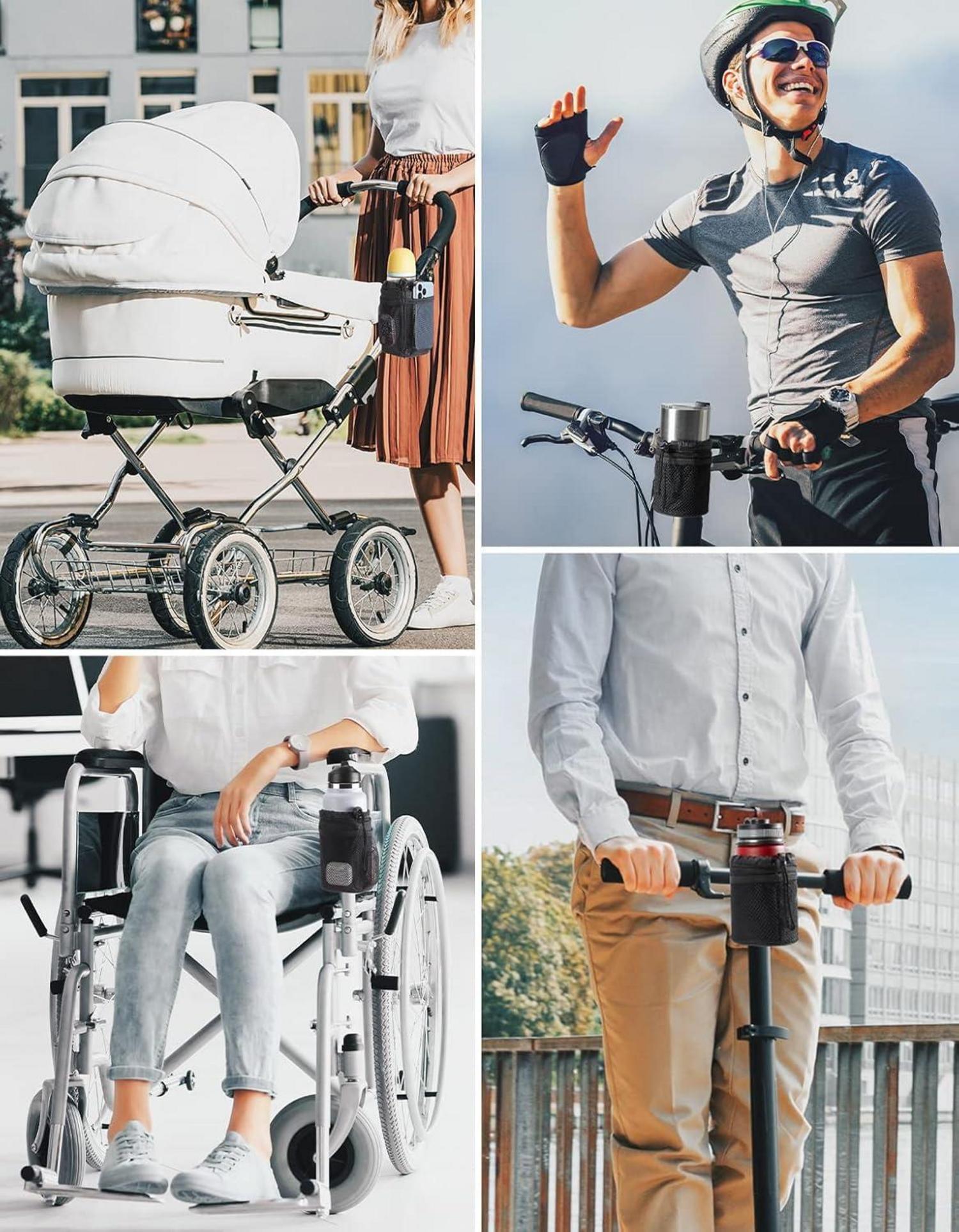 Fahrrad Flaschenhalter Oxford-Stoff mit Netztasche Kinderwagen