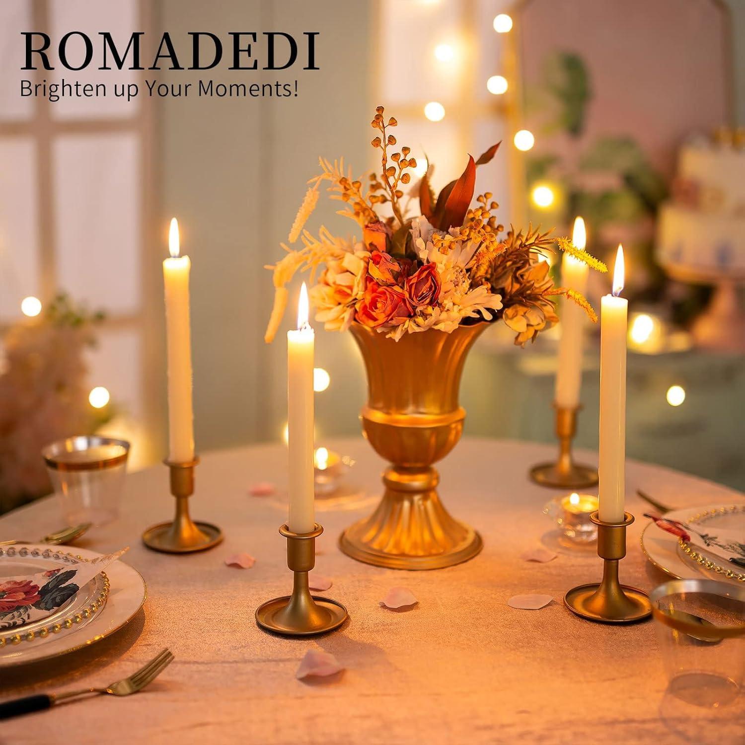 Goldener Kerzenständer Metall 6er Set für Hochzeit Weihnachten Tischdeko