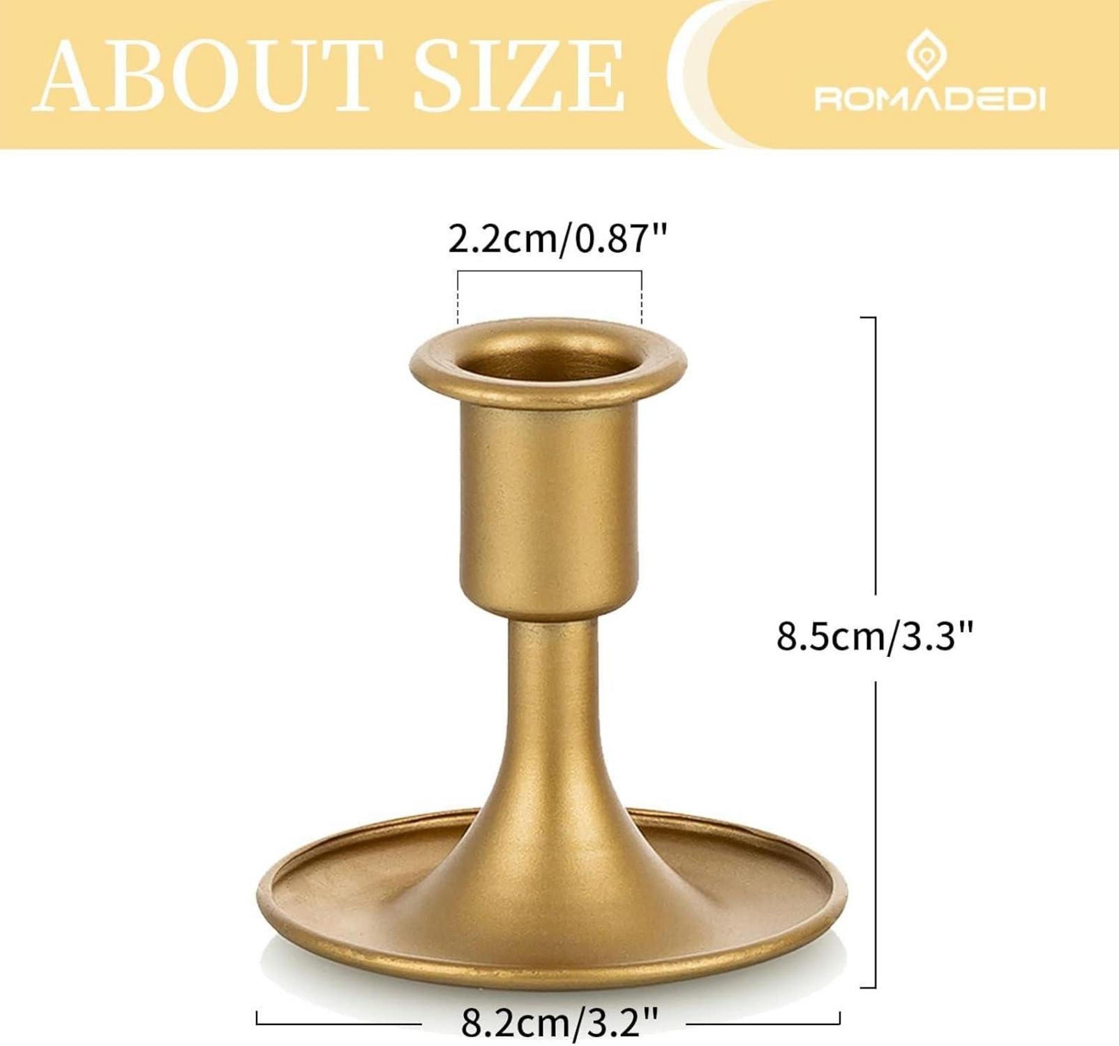 Goldener Kerzenhalter Stabkerzen Metall 6er Set für Hochzeit Party Festlich