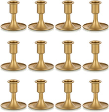 Goldene Kerzenständer für Stabkerzen 12er Set Modern Festlich