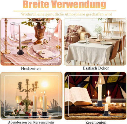 Schwarze Kerzenständer Set für Wohn Esszimmer Deko 4tlg Retro