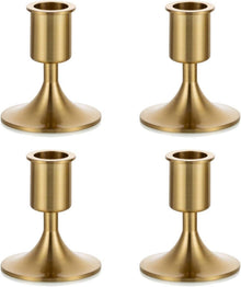 Kerzenständer Gold für Spitzkerzen - 4er Set Weihnachten Metall