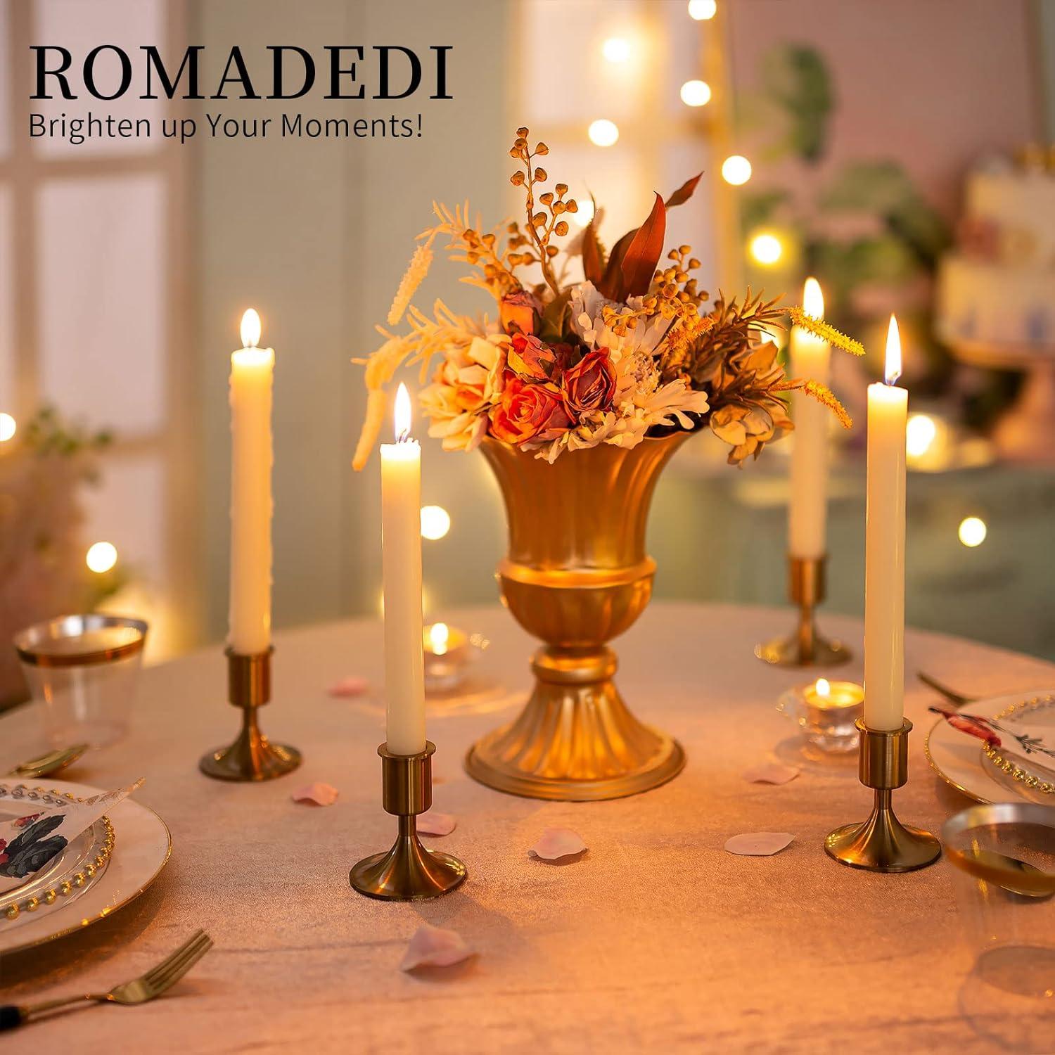 Romadedi Goldener Kerzenständer-Set für Stabkerzen - Festliche Tischdeko