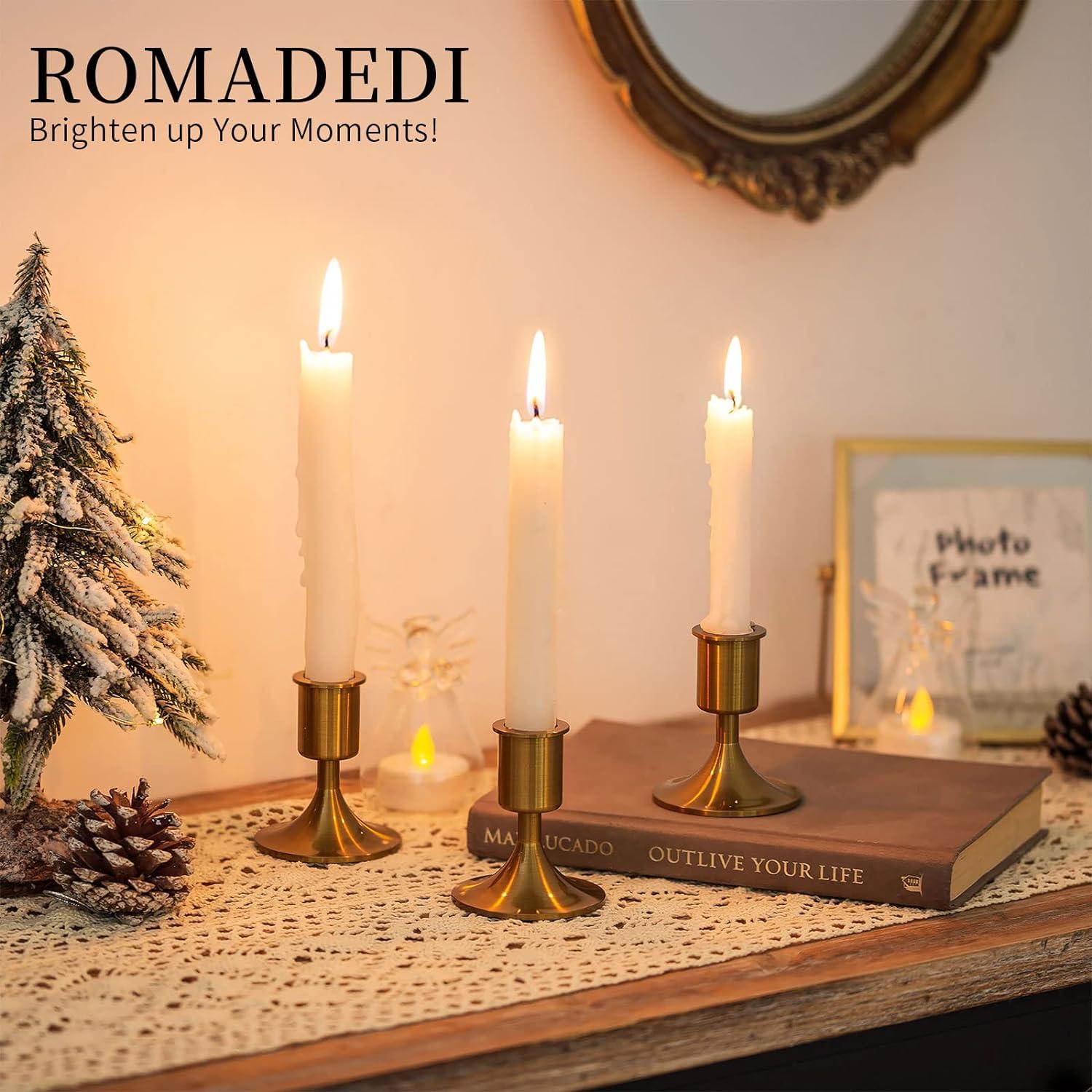 Kerzenständer Kerzenhalter Gold Metall für Spitzkerzen 4er Set