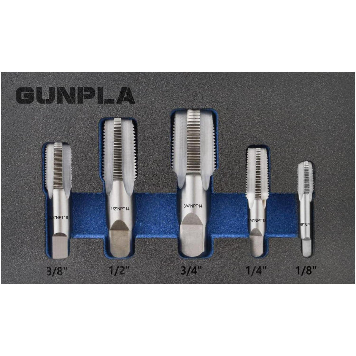 5tlg. NPT Rohrgewindebohrer Set G1/8" - G3/4" Zoll Legierter Stahl