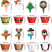 96er Weihnachts-Cupcake Topper & Wraps Set Weihnachtsdeko