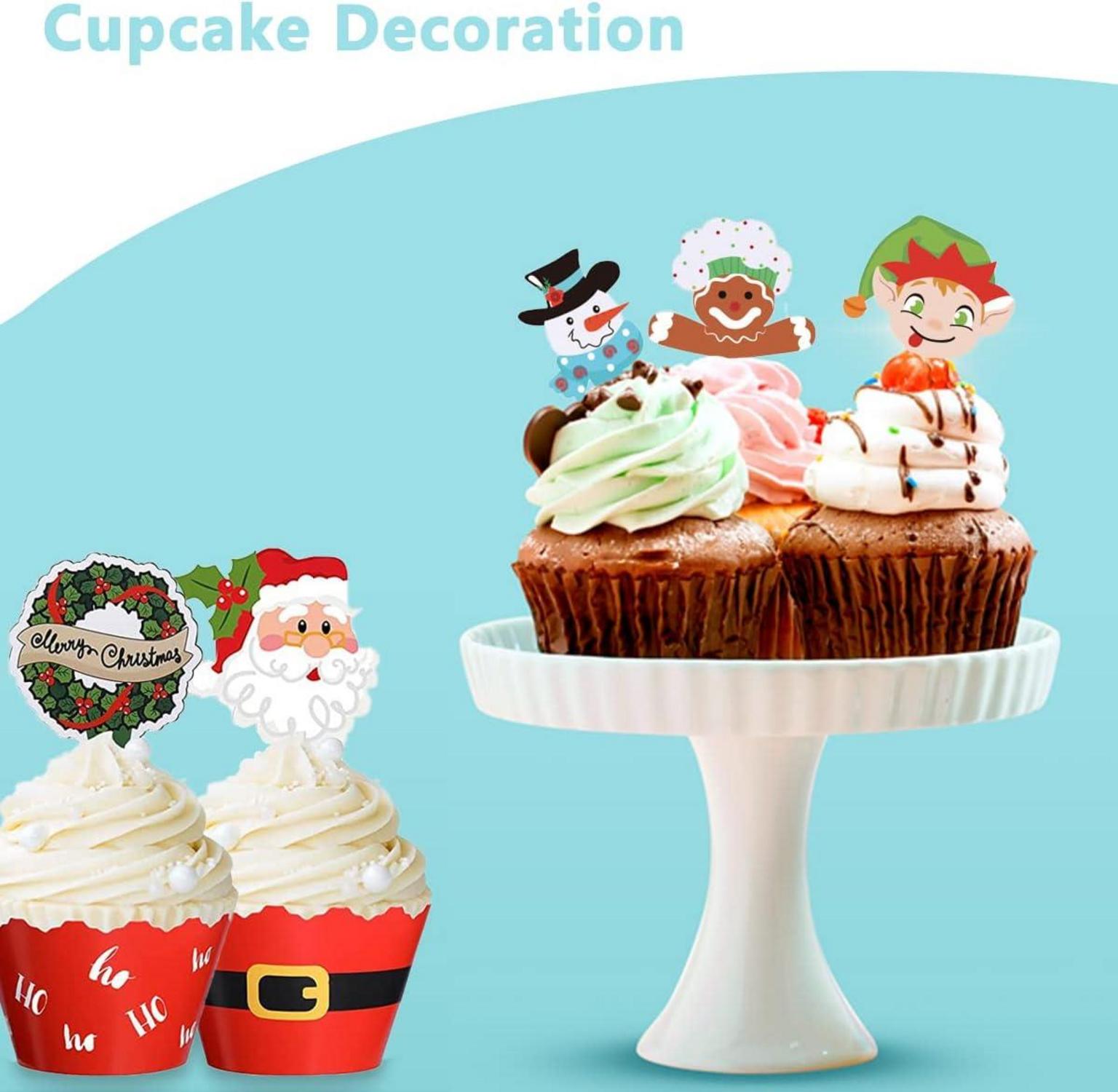 Weihnachts Cupcake Dekoration Set 96-teilig festlich & niedlich
