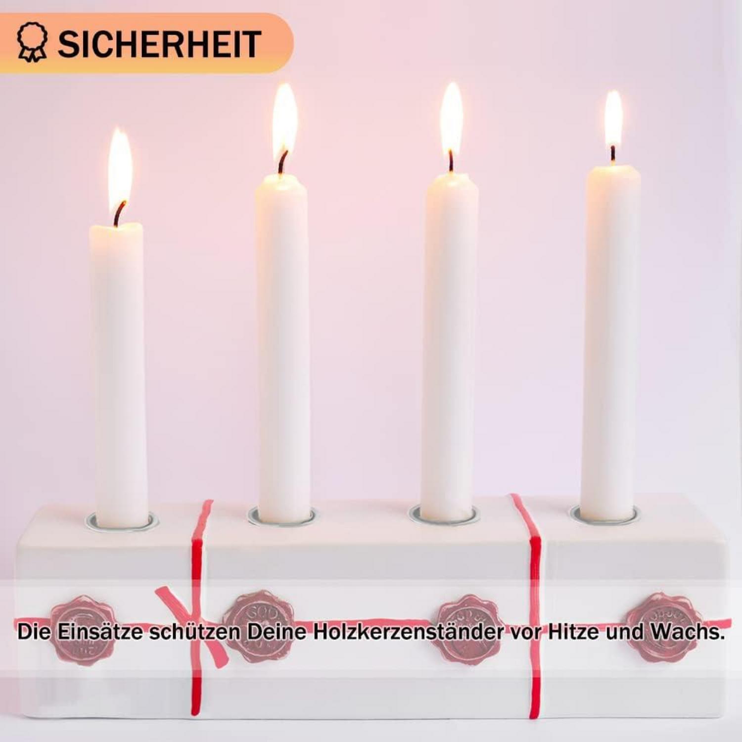 30er Set Silber Kerzenhalter für Stabkerzen Metall Tafelkerzen Wohn Esszimmer Deko