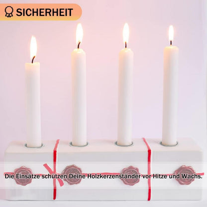 30er Set Silber Kerzenhalter für Stabkerzen Metall Tafelkerzen Wohn Esszimmer Deko