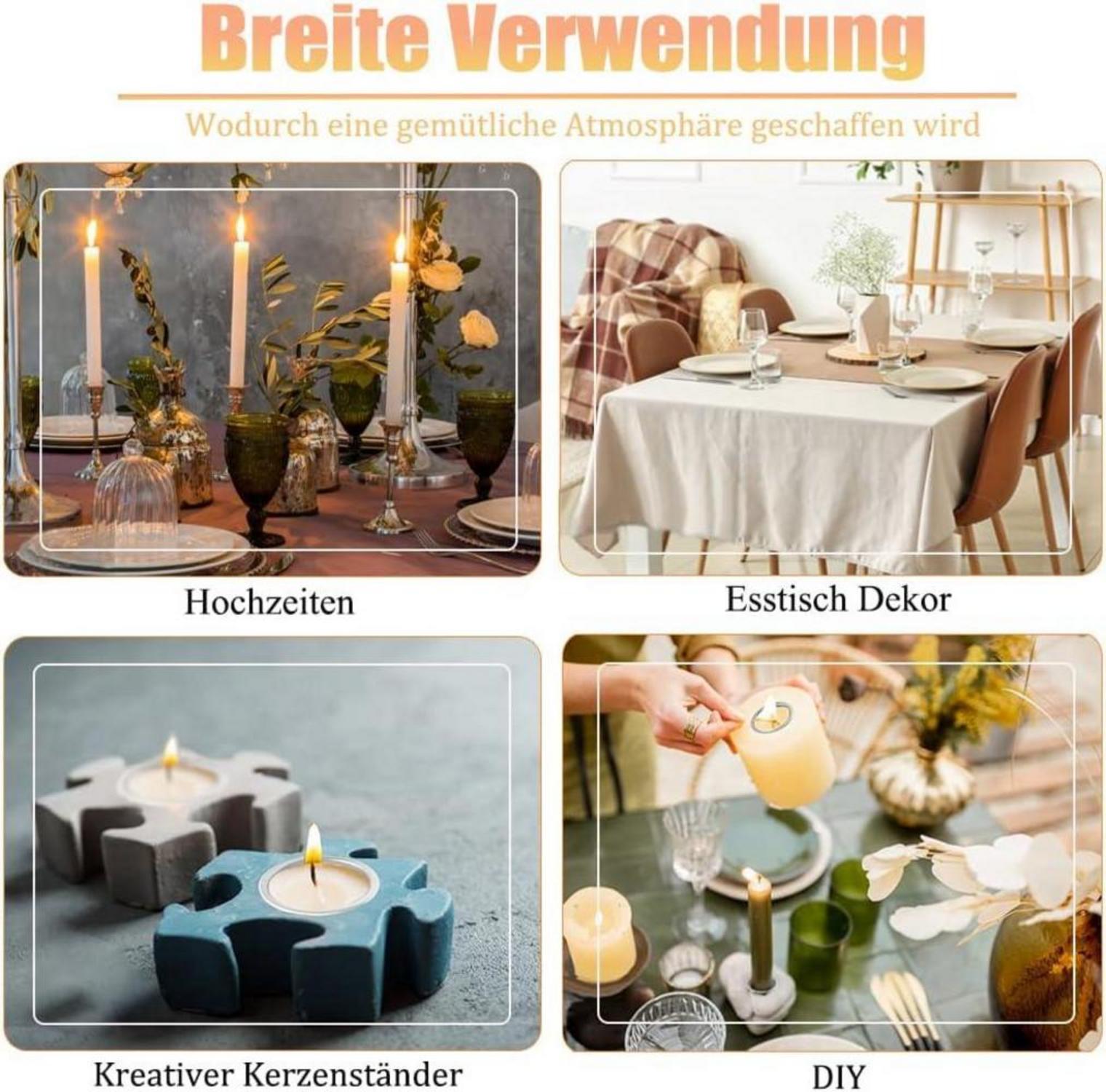 30er Set Silber Kerzenhalter für Stabkerzen Metall Tafelkerzen Wohn Esszimmer Deko