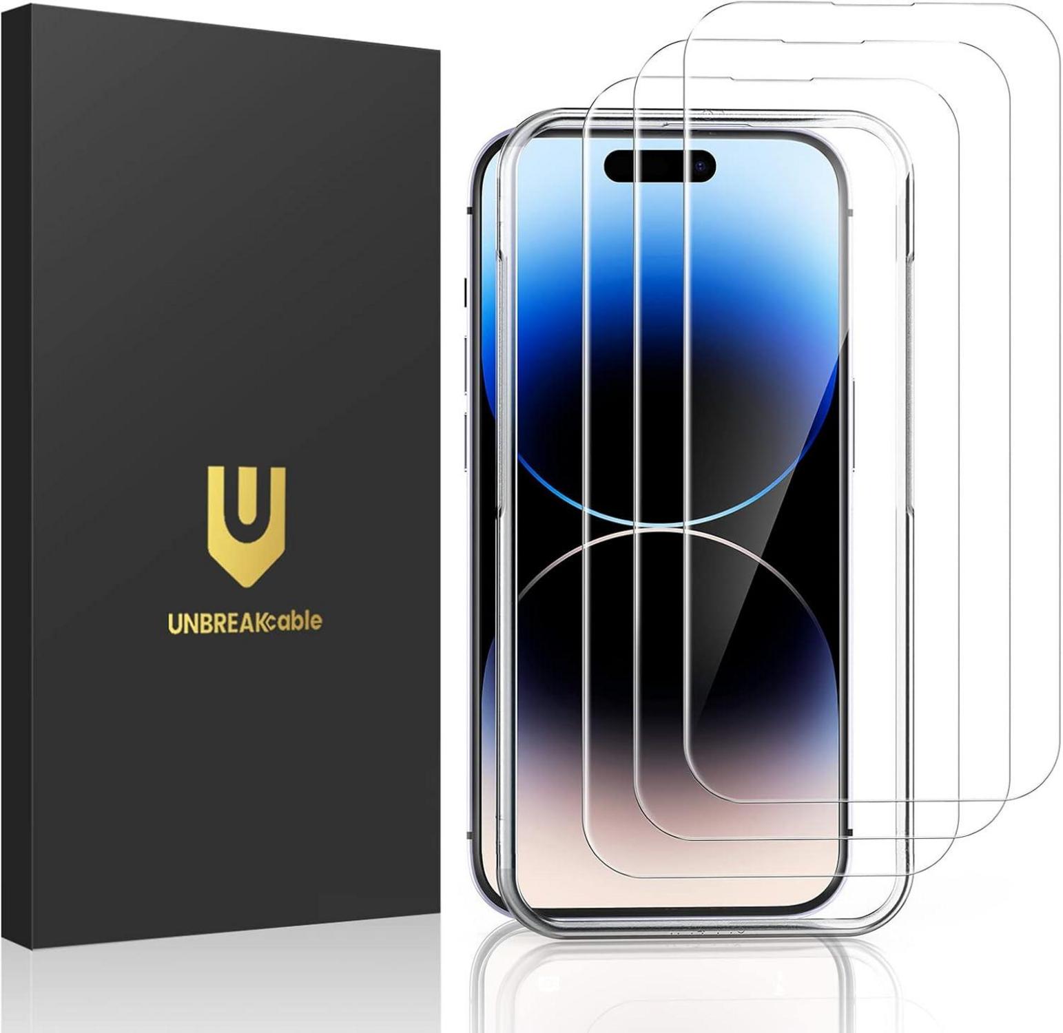 Panzer Schutz Glas iPhone 14 Pro 3er Pack 9H Härte 2.5D