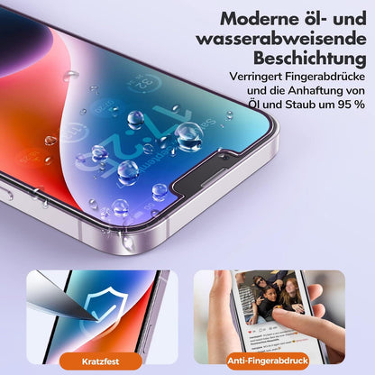 UNBREAKcable iPhone 14 Plus Panzer Schutz Glas [3 Stück] 9H Displayschutzfolie
