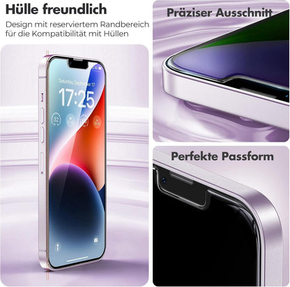 Schutzfolie 3 Stück für iPhone 14 Plus Panzer Glas 9H Anti-Kratz Displayschutz