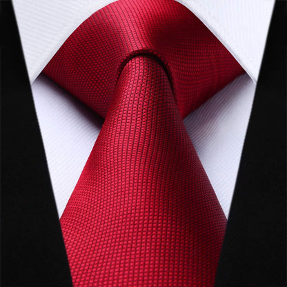 Herren Hochzeit Krawatte Set Rot Plaid Blumen mit