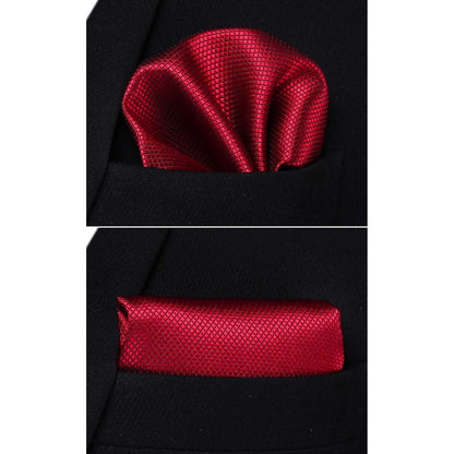 Herren Hochzeit Krawatte Set Rot Plaid Blumen mit