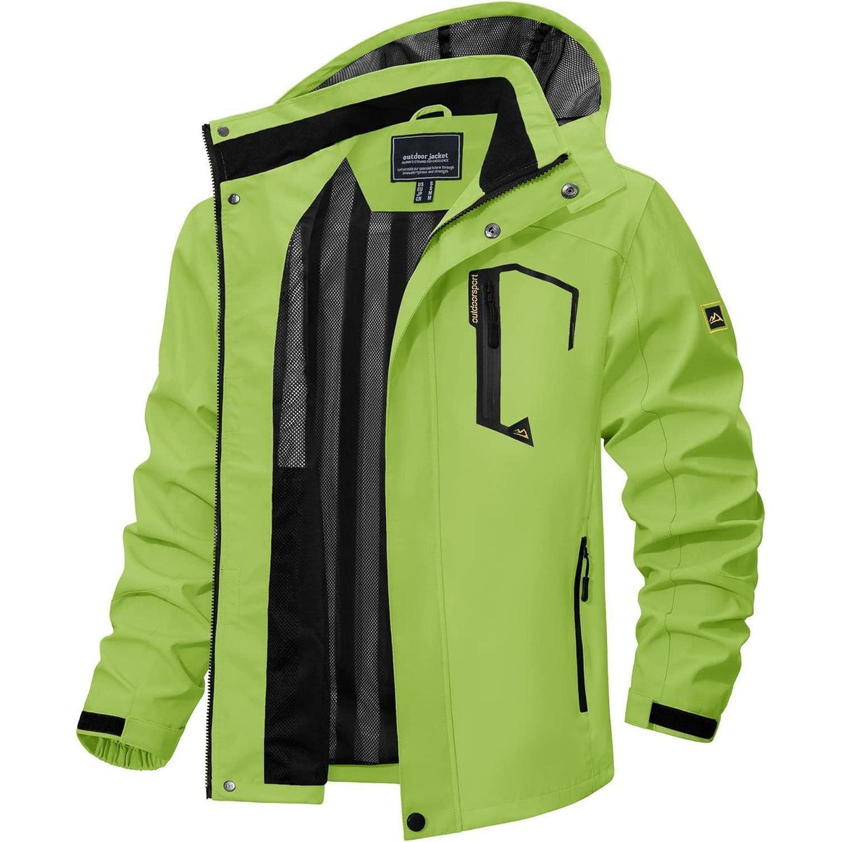 Herren Outdoor Funktionsjacke wasserabweisend Neongrün XL