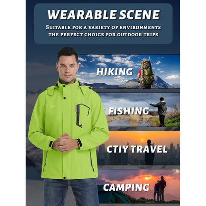 Herren Outdoor Funktionsjacke wasserabweisend Neongrün XL
