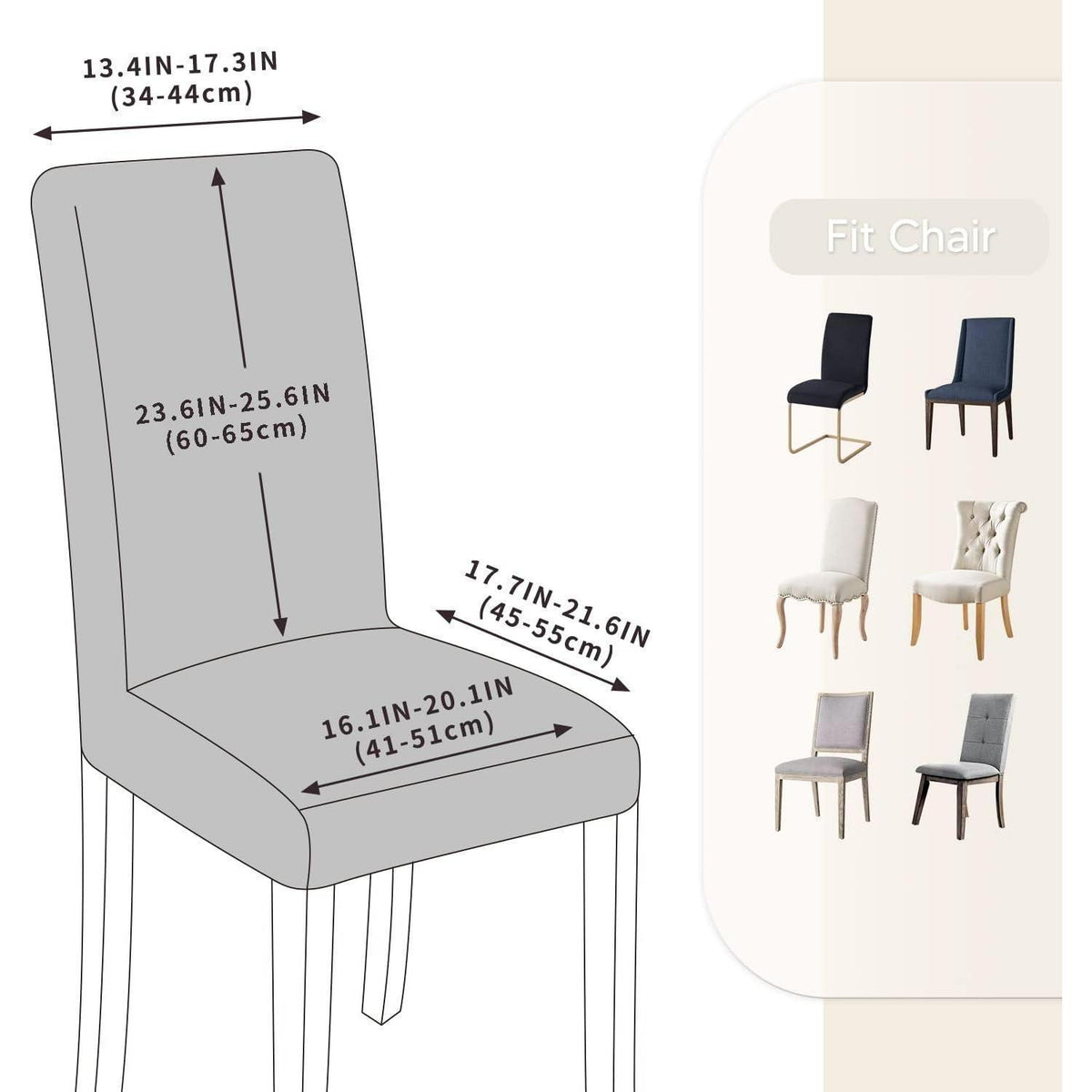 Stuhlhussen 4er Set Dunkelgrau – Stretch Bezug für Esszimmerstühle