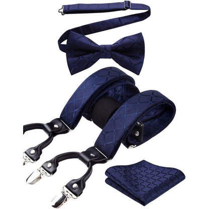 Hosenträger Herren Set Fliege Einstecktuch Y Form