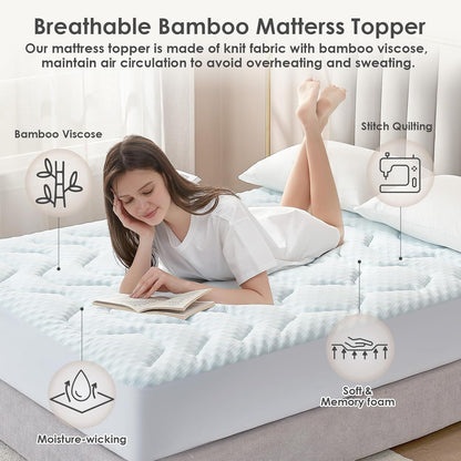 Gel Matratzentopper 140x200cm mit Memory Foam, atmungsaktiv