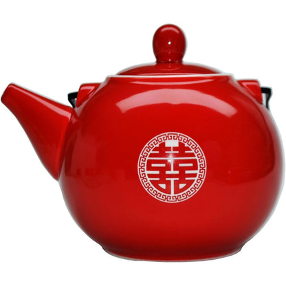 Chinesisches Hochzeitstee-Set mit Doppelglückssymbol